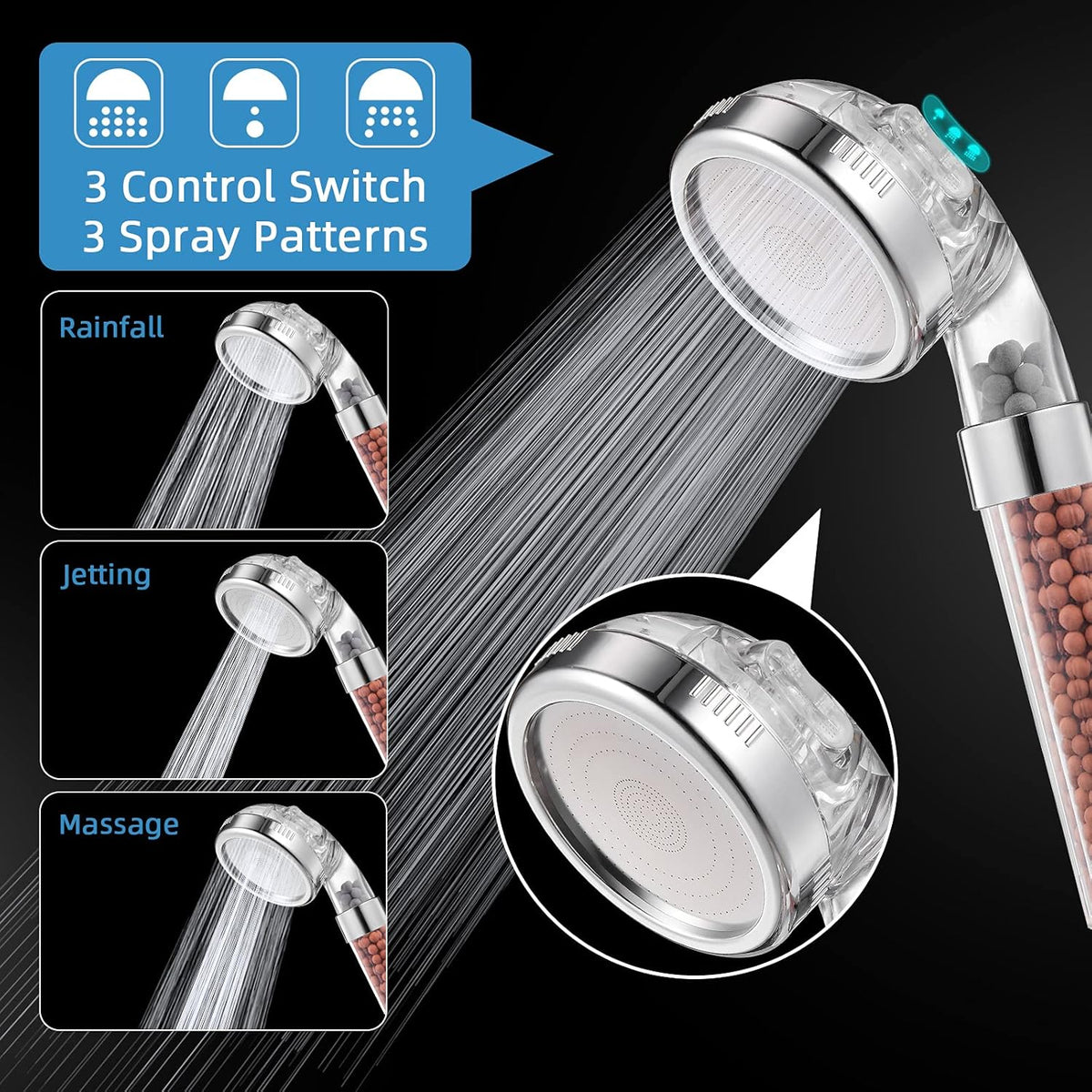 Stone shower head