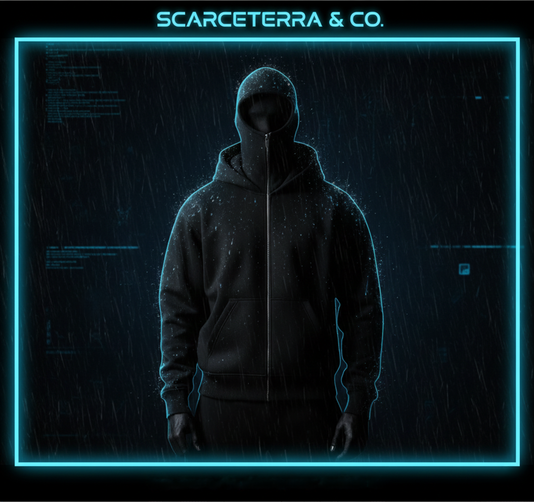 Ninja Masked Cyberpunk Hoodie Black Zipper